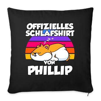 Offizielles Schlafshirt Von Phillip - Sofakissenbezug 45 x 45 cm - Schwarz - Vorne