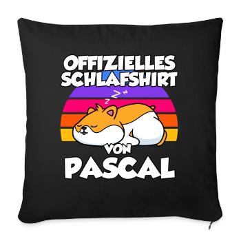 Offizielles Schlafshirt Von Pascal - Sofakissenbezug 45 x 45 cm - Schwarz - Vorne