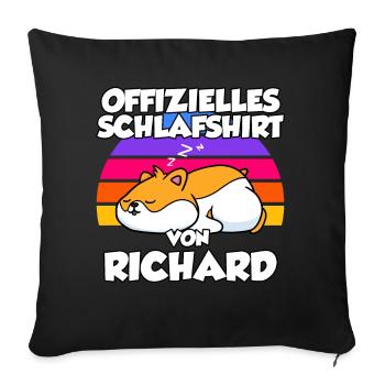 Offizielles Schlafshirt Von Richard - Sofakissenbezug 45 x 45 cm - Schwarz - Vorne