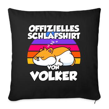 Offizielles Schlafshirt Von Volker - Sofakissenbezug 45 x 45 cm - Schwarz - Vorne