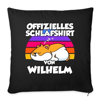 Offizielles Schlafshirt Von Wilhelm - Sofakissenbezug 45 x 45 cm - Schwarz - Vorne