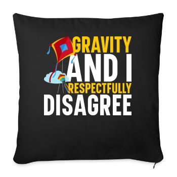 Kite Flying Supplies Kites for Adults Kiteflying - Sofa pillowcase 17,3'' x 17,3'' (45 x 45 cm) - black - Front