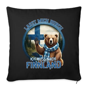 Finnland - Lasst mich Durch - Sofakissenbezug 45 x 45 cm - Schwarz - Vorne