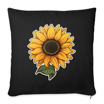 Tournesol - Housse de coussin décorative 45 x 45 cm - noir - Devant