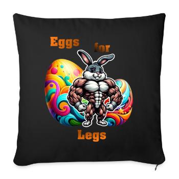 Oeufs pour les cuisses - Housse de coussin décorative 45 x 45 cm - noir - Devant