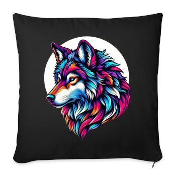 Loup - Housse de coussin décorative 45 x 45 cm - noir - Devant