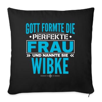 Conception du nom Wibke - Housse de coussin décorative 45 x 45 cm - noir - Devant