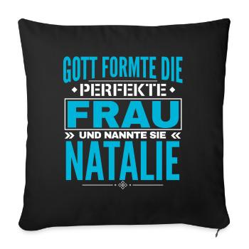 Conception du nom de Natalie - Housse de coussin décorative 45 x 45 cm - noir - Devant