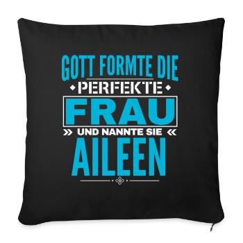 Conception du nom d’Aileen - Housse de coussin décorative 45 x 45 cm - noir - Devant