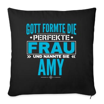 Conception du nom Amy - Housse de coussin décorative 45 x 45 cm - noir - Devant