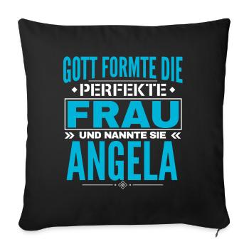 Conception du nom d’Angela - Housse de coussin décorative 45 x 45 cm - noir - Devant