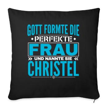 Christel Nom Design - Housse de coussin décorative 45 x 45 cm - noir - Devant