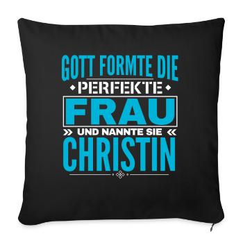 Christin Name Design - Sofa pillowcase 17,3'' x 17,3'' (45 x 45 cm) - black - Front