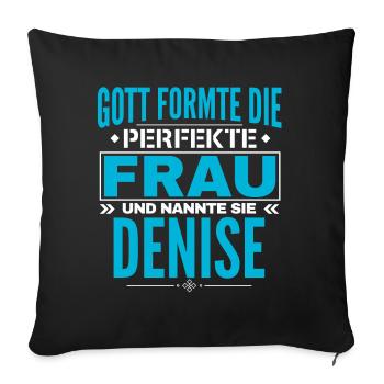 Denise Name Design - Sofakissenbezug 45 x 45 cm - Schwarz - Vorne