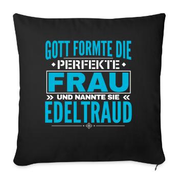 Edeltraud Name Design - Housse de coussin décorative 45 x 45 cm - noir - Devant