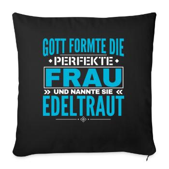 Edeltraut Name Design - Housse de coussin décorative 45 x 45 cm - noir - Devant