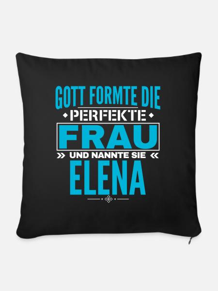 Elena Name Design - Sofakissenbezug 45 x 45 cm - Schwarz