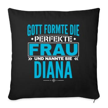Conception du nom de Diana - Housse de coussin décorative 45 x 45 cm - noir - Devant