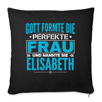 Elisabeth Name Design - Sofakissenbezug 45 x 45 cm - Schwarz - Vorne