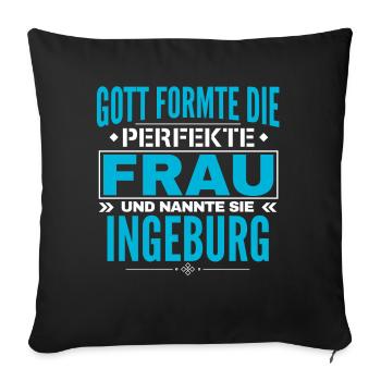 Ingeburg Name Design - Housse de coussin décorative 45 x 45 cm - noir - Devant