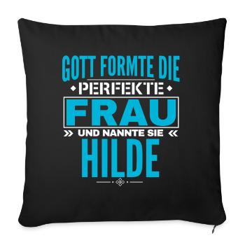 Conception du nom Hilde - Housse de coussin décorative 45 x 45 cm - noir - Devant