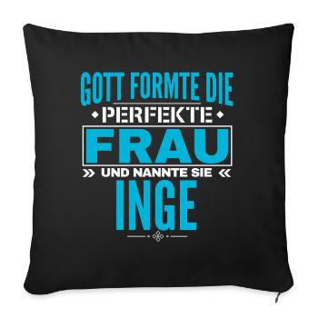 Inge Name Design - Sofakissenbezug 45 x 45 cm - Schwarz - Vorne