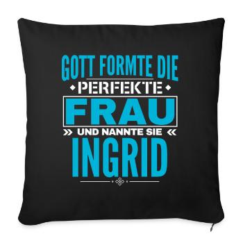Ingrid Name Design - Sofakissenbezug 45 x 45 cm - Schwarz - Vorne