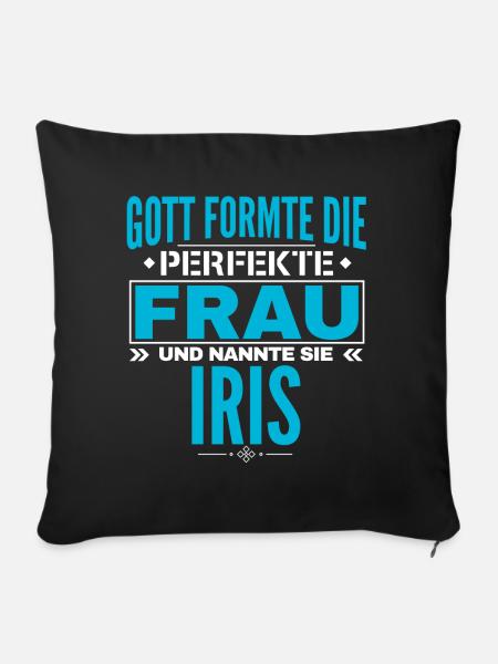 Iris Name Design - Sofakissenbezug 45 x 45 cm - Schwarz