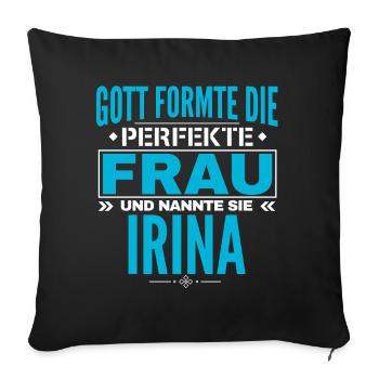 Conception du nom d’Irina - Housse de coussin décorative 45 x 45 cm - noir - Devant