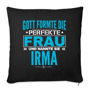 Conception du nom d’Irma - Housse de coussin décorative 45 x 45 cm - noir - Devant
