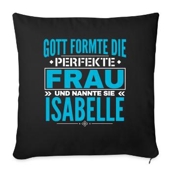 Isabelle Name Design - Sofa pillowcase 17,3'' x 17,3'' (45 x 45 cm) - black - Front
