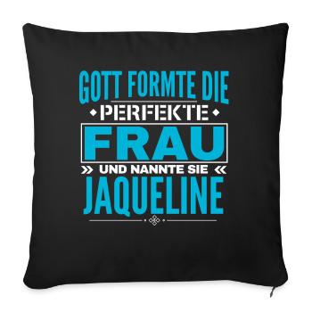 Conception du nom Jaqueline - Housse de coussin décorative 45 x 45 cm - noir - Devant