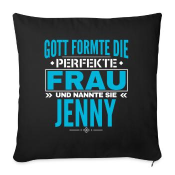 Jenny Name Design - Sofa pillowcase 17,3'' x 17,3'' (45 x 45 cm) - black - Front