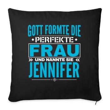 Jennifer Name Design - Sofakissenbezug 45 x 45 cm - Schwarz - Vorne
