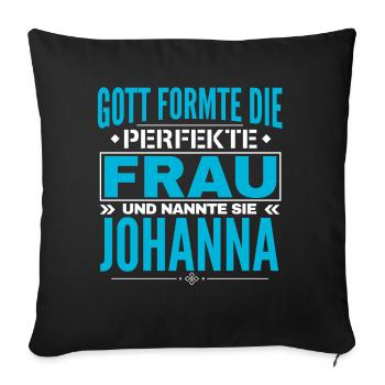 Johanna Name Design - Sofa pillowcase 17,3'' x 17,3'' (45 x 45 cm) - black - Front