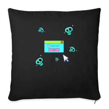 Game over,nerd, Computerspiel,gamer, spiel - Sofakissenbezug 45 x 45 cm - Schwarz - Vorne