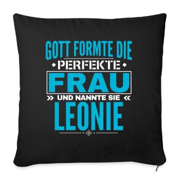 Leonie Name Design - Sofakissenbezug 45 x 45 cm - Schwarz - Vorne