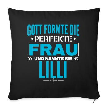 Lilli Name Design - Sofa pillowcase 17,3'' x 17,3'' (45 x 45 cm) - black - Front