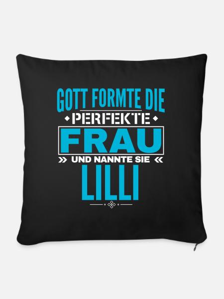 Lilli Name Design - Sofakissenbezug 45 x 45 cm - Schwarz