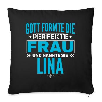 Lina Name Design - Housse de coussin décorative 45 x 45 cm - noir - Devant