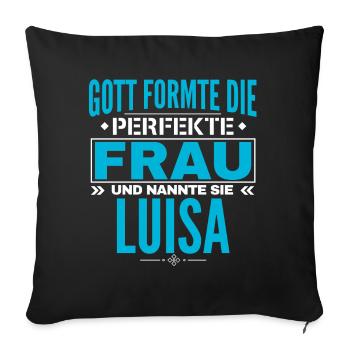 Luisa Name Design - Sofakissenbezug 45 x 45 cm - Schwarz - Vorne