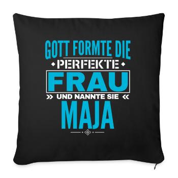 Maja Name Design - Sofa pillowcase 17,3'' x 17,3'' (45 x 45 cm) - black - Front