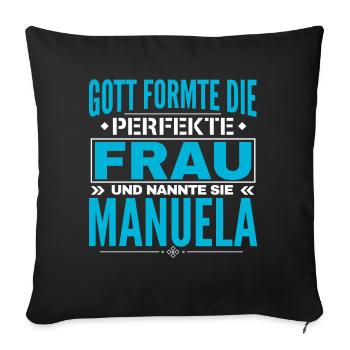 Manuela Name Design - Sofakissenbezug 45 x 45 cm - Schwarz - Vorne