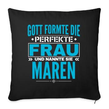 Maren Name Design - Sofakissenbezug 45 x 45 cm - Schwarz - Vorne