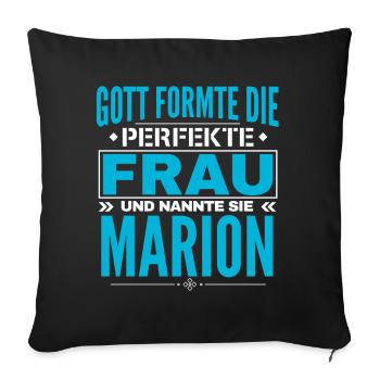 Conception du nom Marion - Housse de coussin décorative 45 x 45 cm - noir - Devant