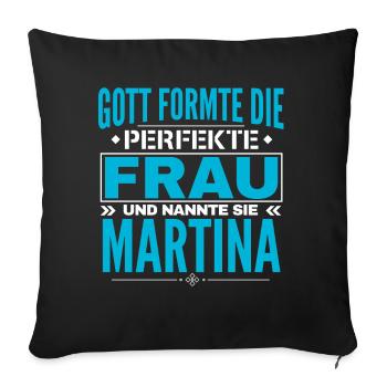 Martina Name Design - Sofa pillowcase 17,3'' x 17,3'' (45 x 45 cm) - black - Front