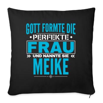 Conception du nom Meike - Housse de coussin décorative 45 x 45 cm - noir - Devant