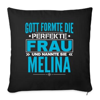 Melina Nom Design - Housse de coussin décorative 45 x 45 cm - noir - Devant
