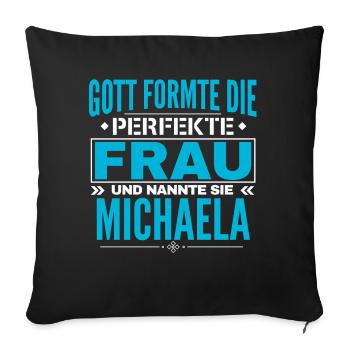 Michaela Name Design - Sofakissenbezug 45 x 45 cm - Schwarz - Vorne