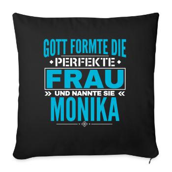 Conception du nom Monika - Housse de coussin décorative 45 x 45 cm - noir - Devant